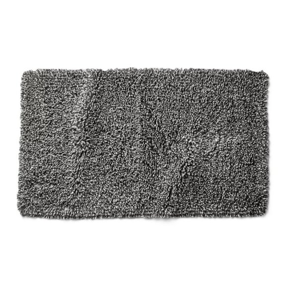 Casaluna Plush Mélange Looped 21" x 34" Marled Gray Bath Rug w/ Textured Back - Picture 1 of 6